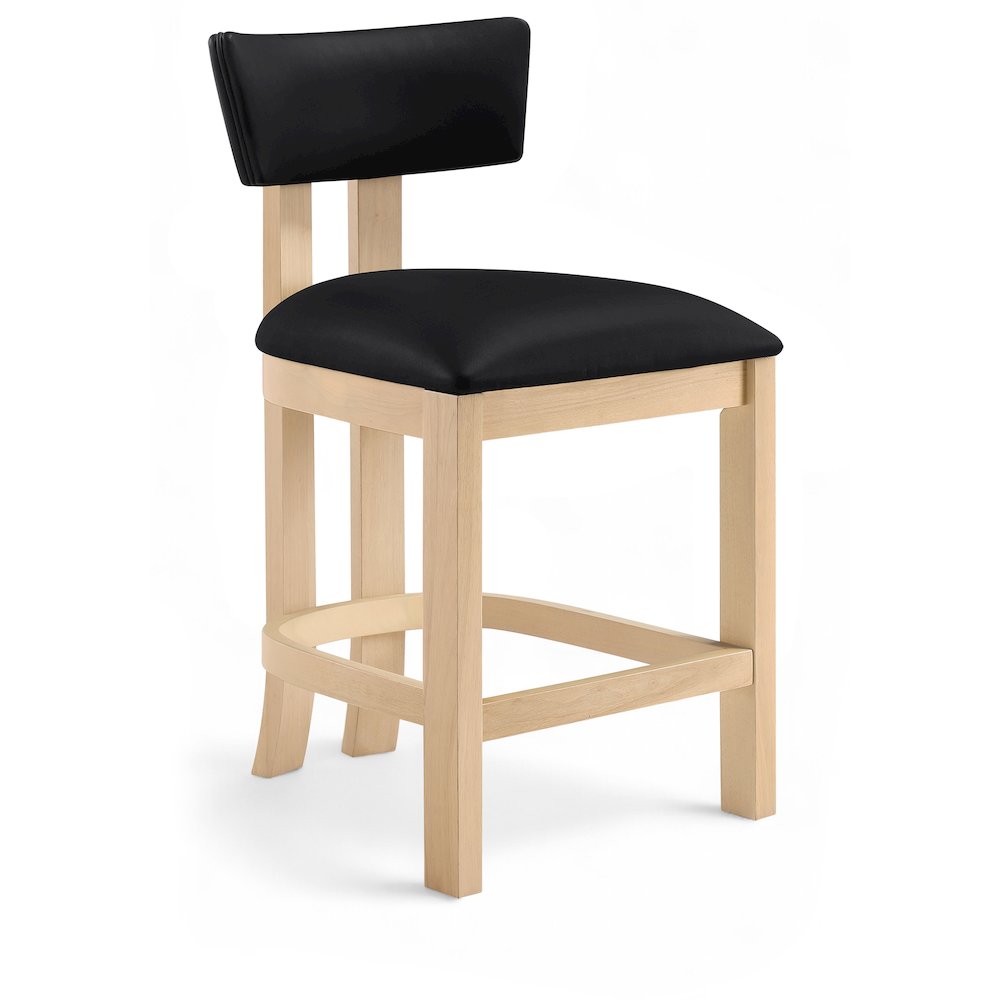 Lavrin Black Vegan Leather Upholstered Counter Stool, Set of 2