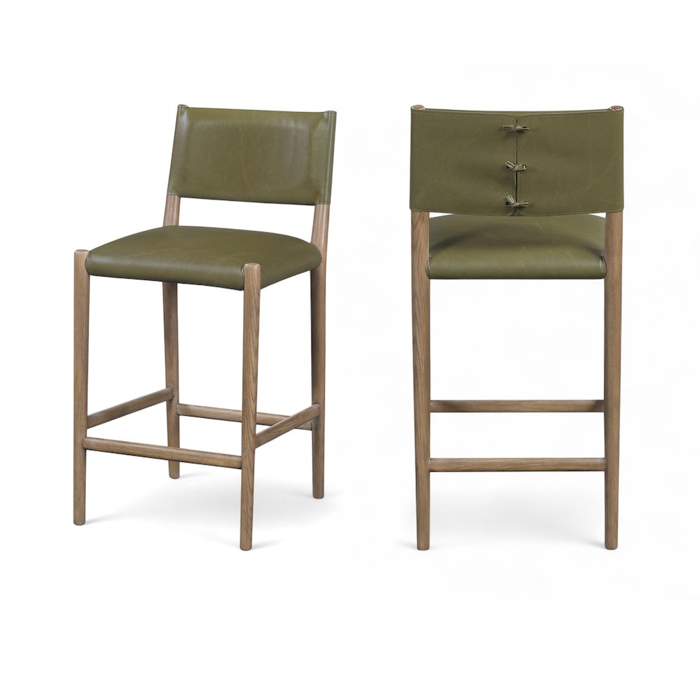 Andie Olive Vegan Leather Upholstered Counter Stool