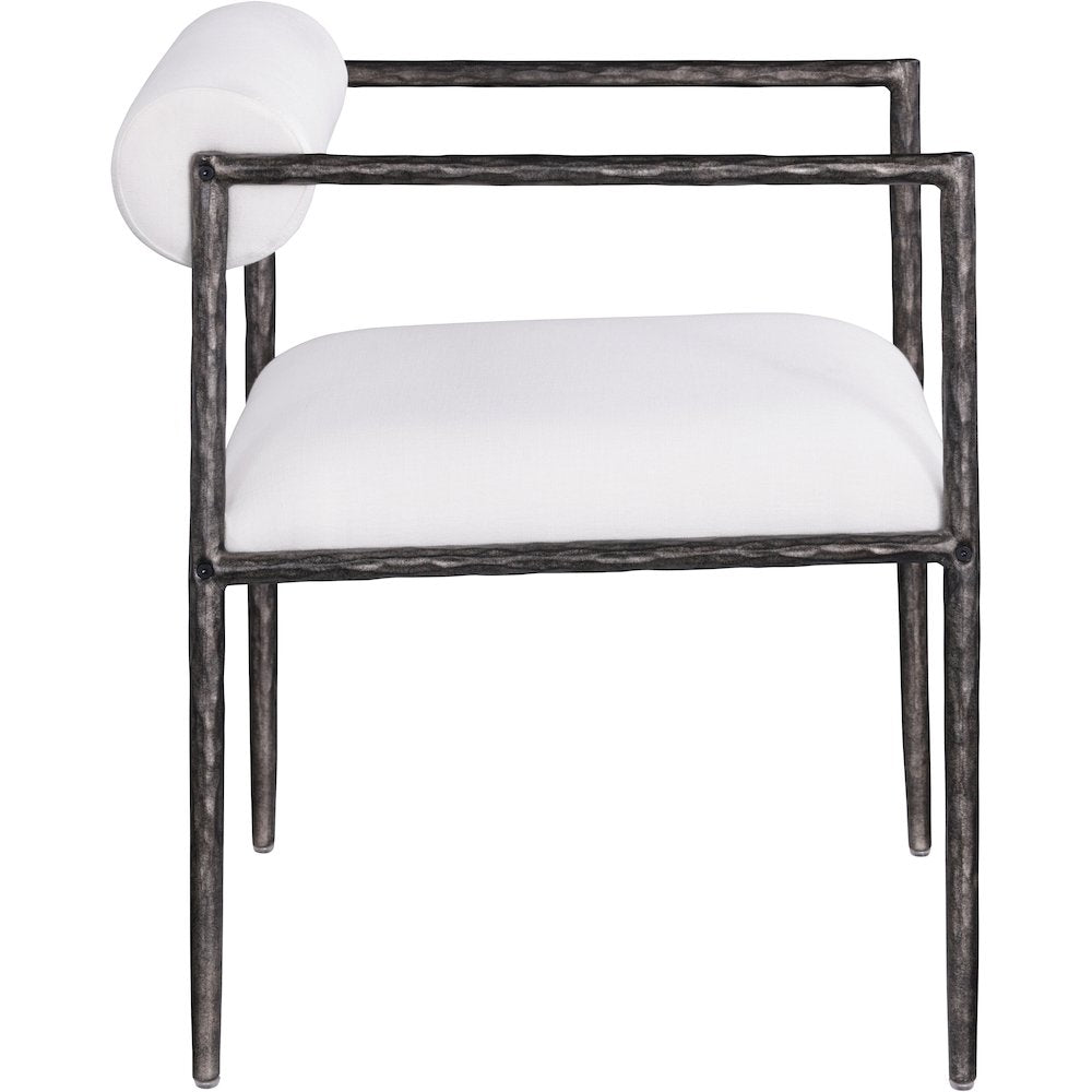 Axis Cream Linen Textured Fabric Upholstered Dining Chair, Set of 2