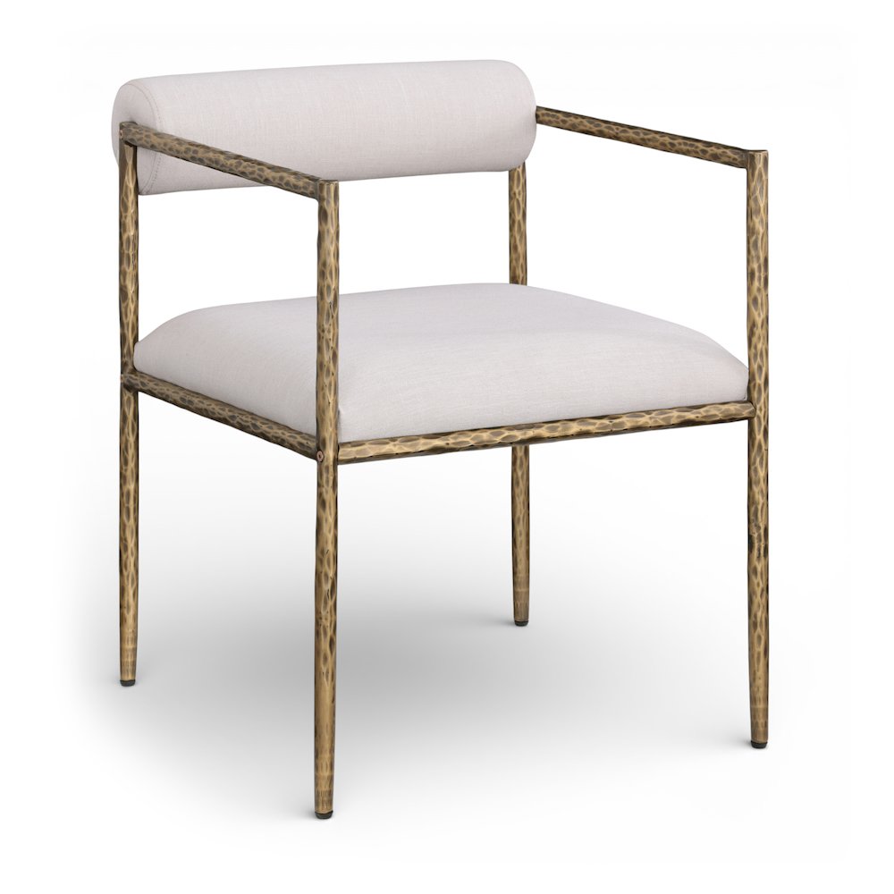 Axis Beige Linen Textured Fabric Upholstered Dining Chair, Set of 2