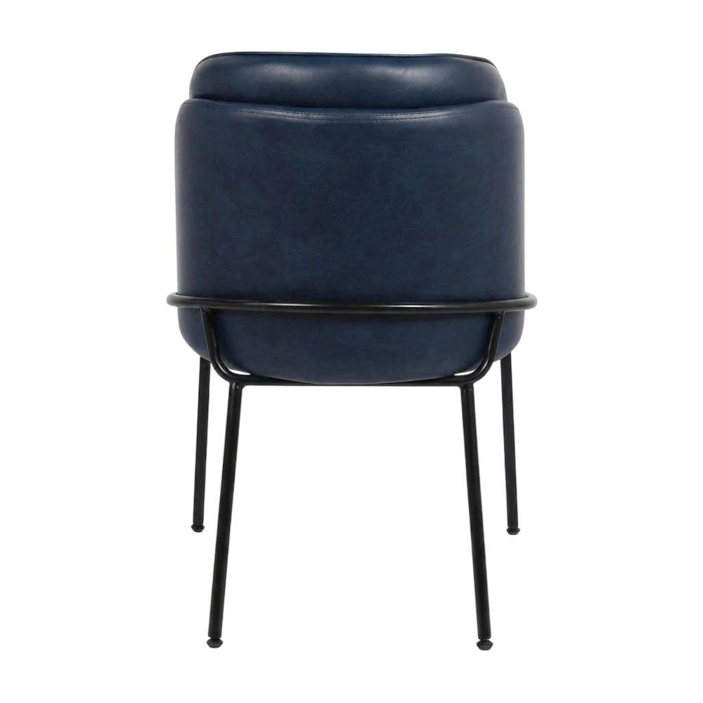Starlight Canyon Home Vegan Leather Dining Chairs Set of 2, Navy Vegan Leather