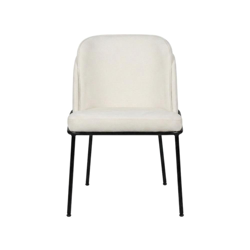 Starlight Canyon Home Vegan Leather Dining Chairs Set of 2, White Vegan Leather