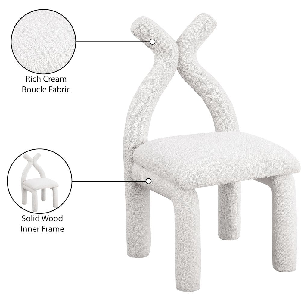 Xena Cream Boucle Fabric Accent/Dining Chair