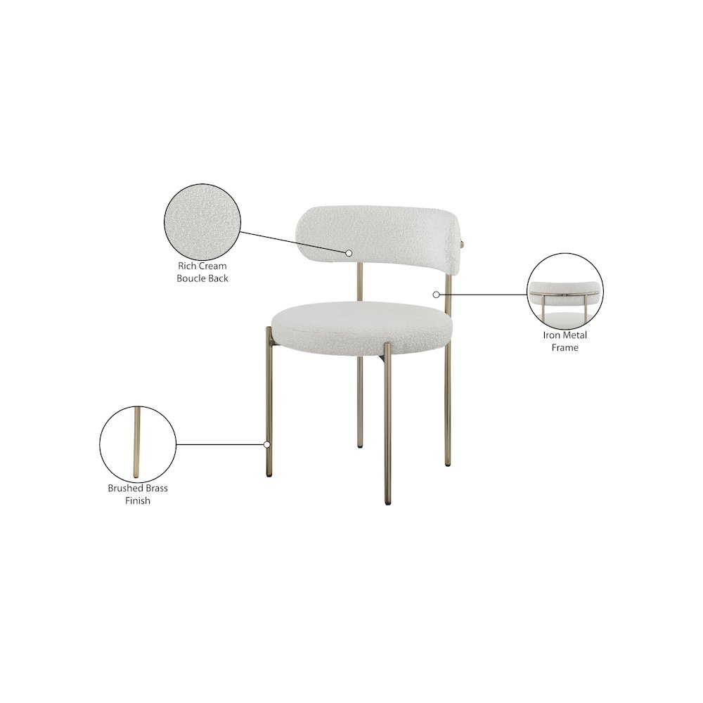 Beacon Cream Boucle Fabric Dining Chair, Set of 2