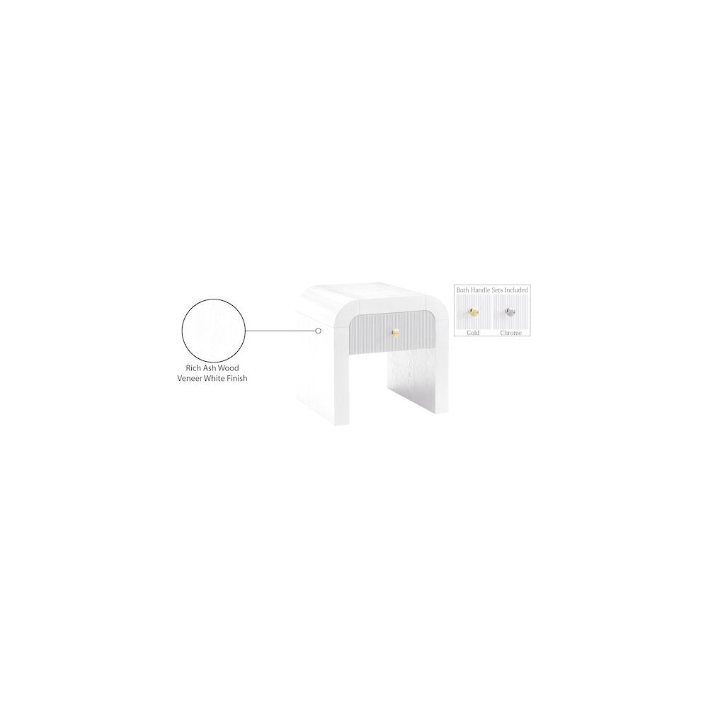 Artisto White End Table