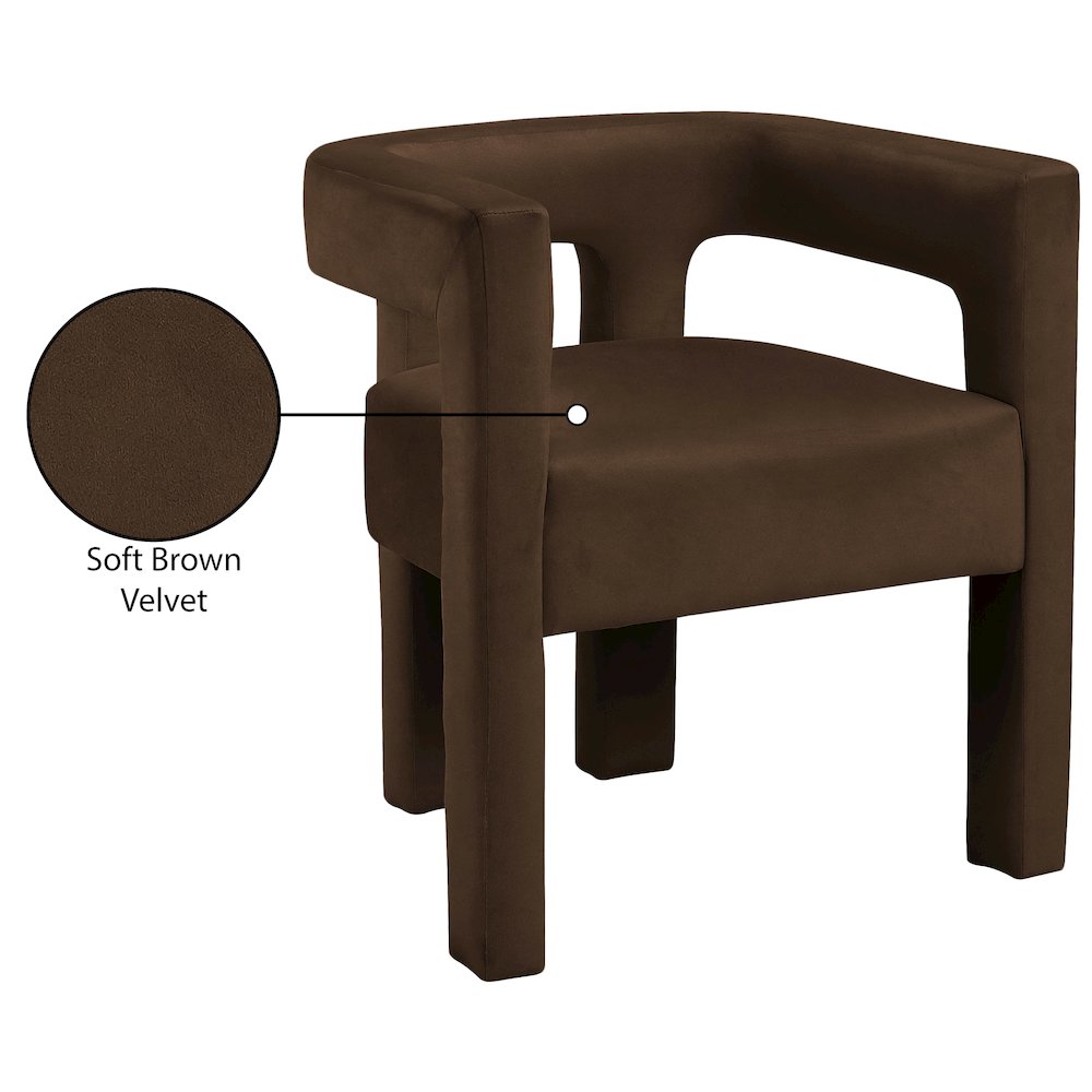 Athena Brown Velvet Dining Chair