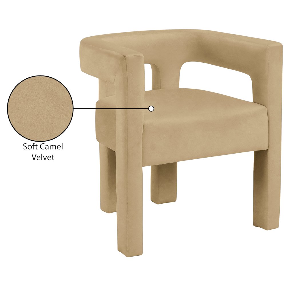 Athena Camel Velvet Dining Chair