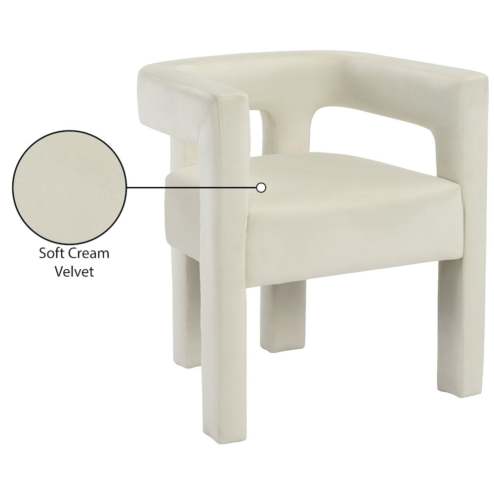 Athena Cream Velvet Dining Chair