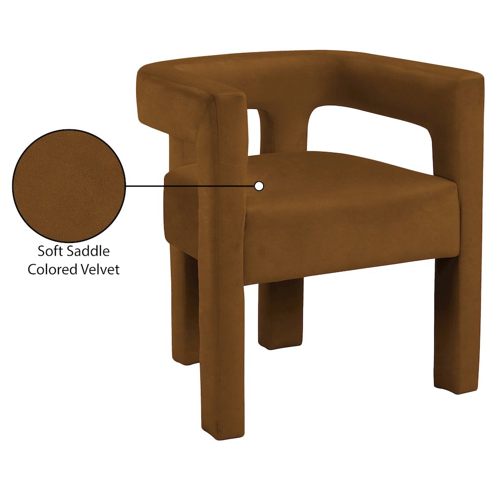Athena Saddle Velvet Dining Chair
