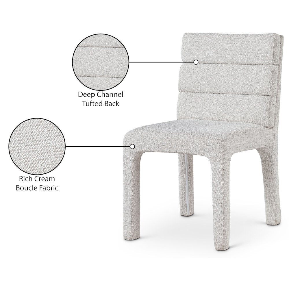 Kai Cream Boucle Fabric Dining Chair, Set of 2