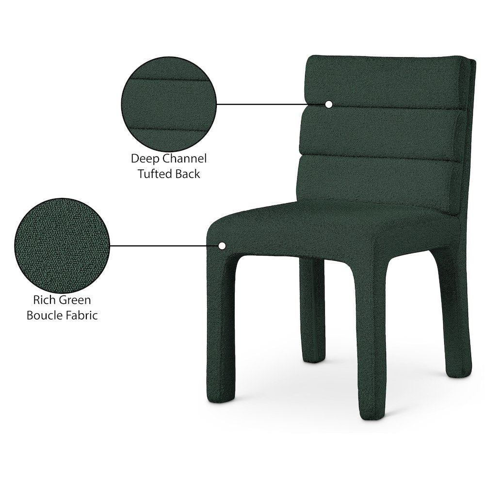 Kai Green Boucle Fabric Dining Chair, Set of 2