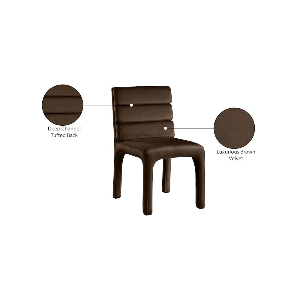 Kai Brown Velvet Dining Chair, Set of 2