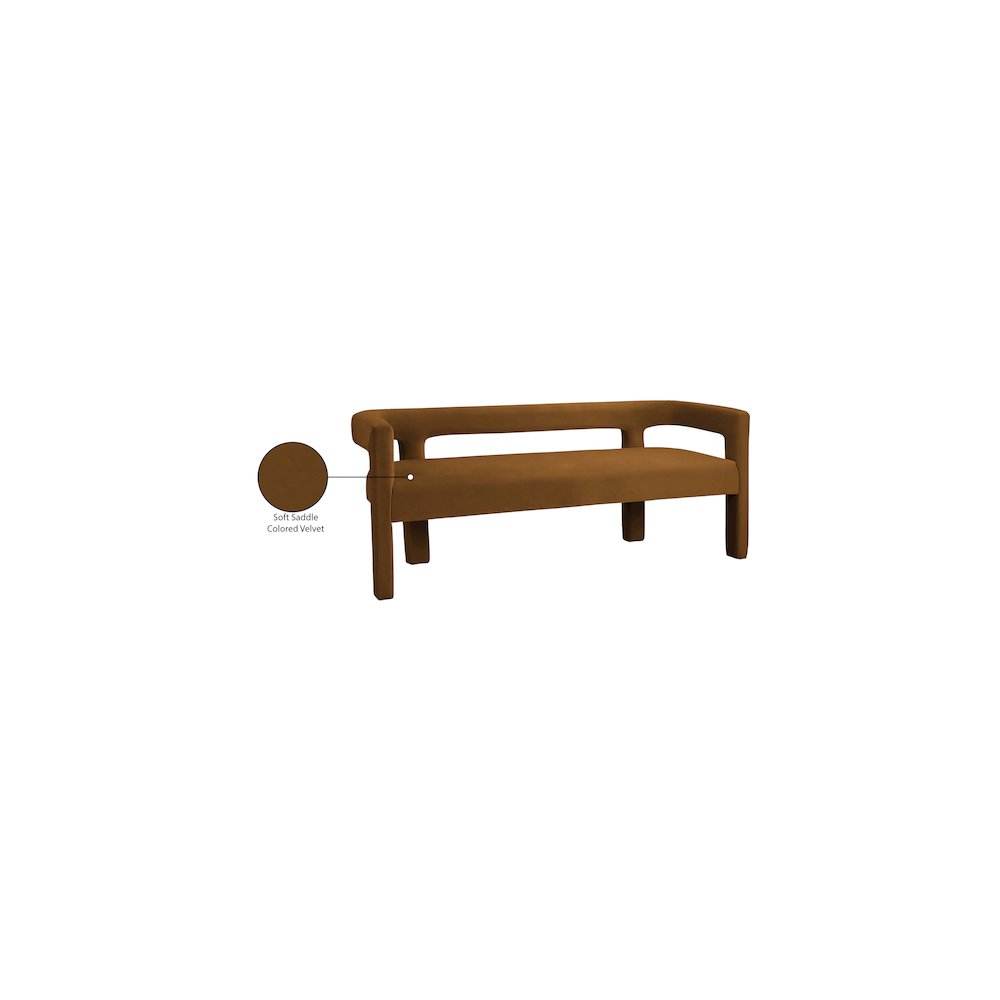 Athena Saddle Velvet Bench