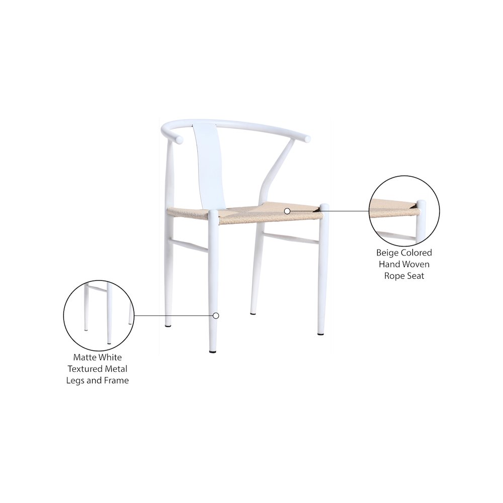 Beck Beige Hand Woven Rope Dining Chair, Set of 2