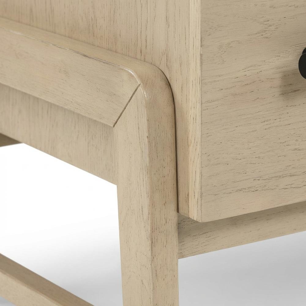Leather Nightstand with Contemporary Finish