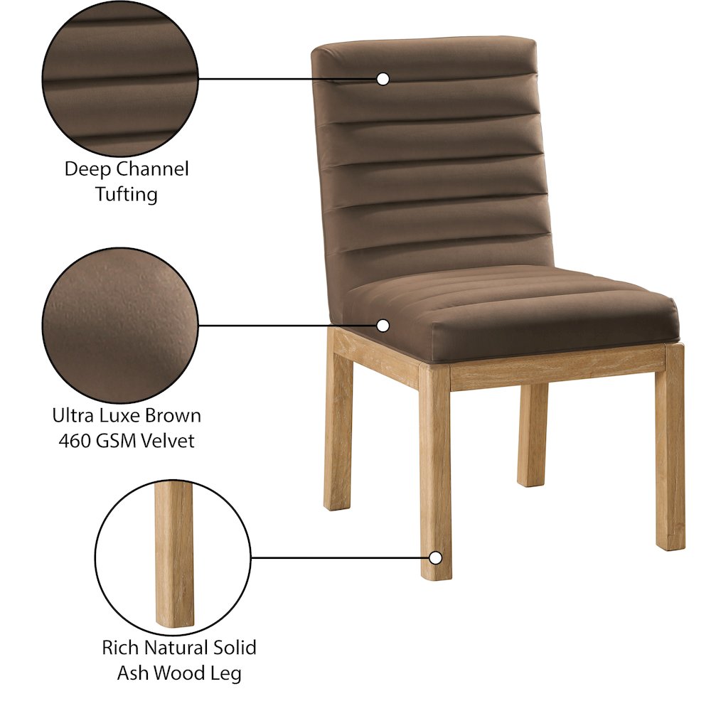 Evelyn Brown Velvet Dining Chair