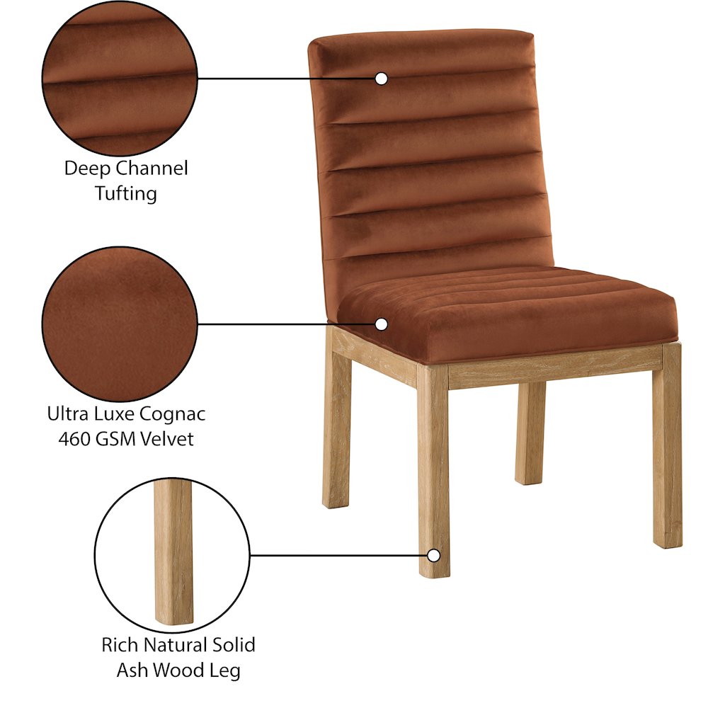 Evelyn Cognac Velvet Dining Chair
