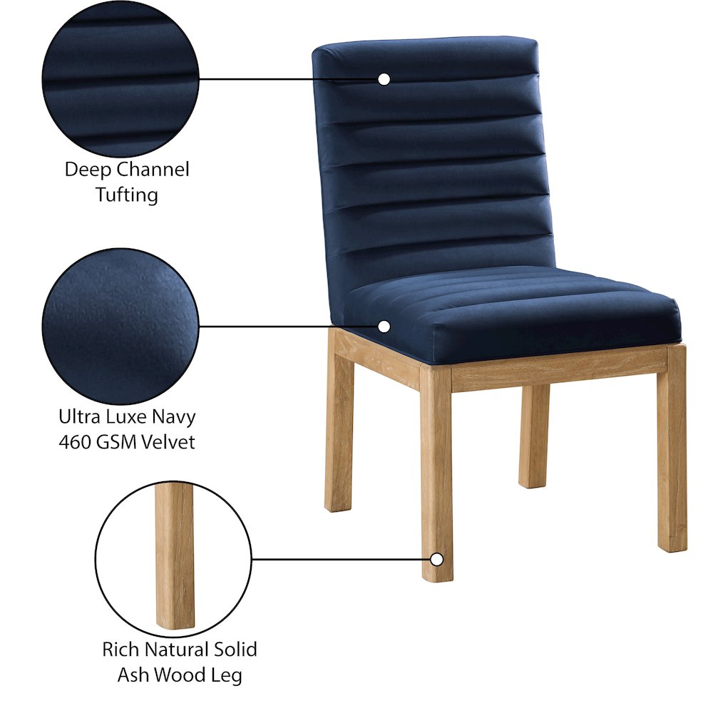 Evelyn Navy Velvet Dining Chair