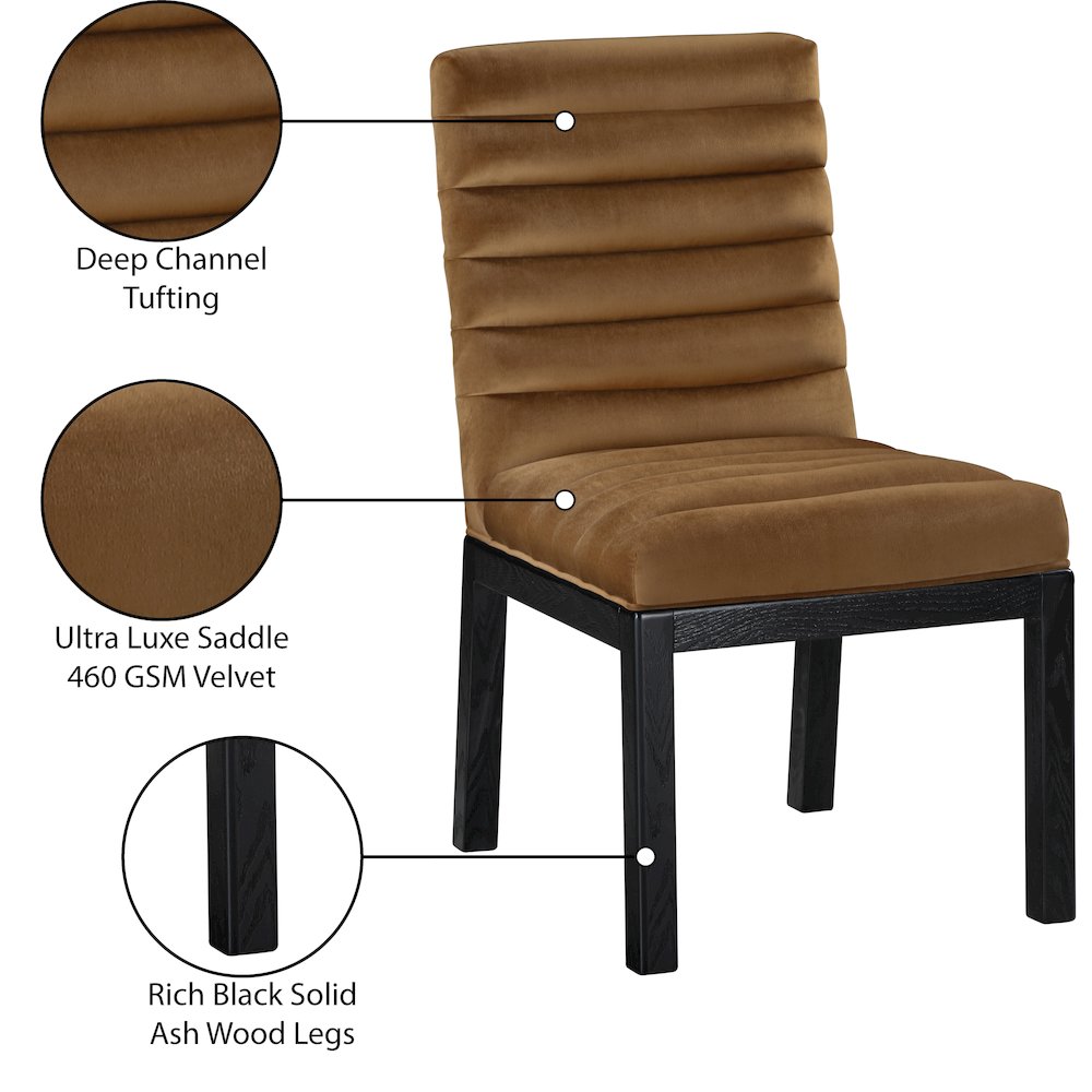 Evelyn Saddle Velvet Dining Chair