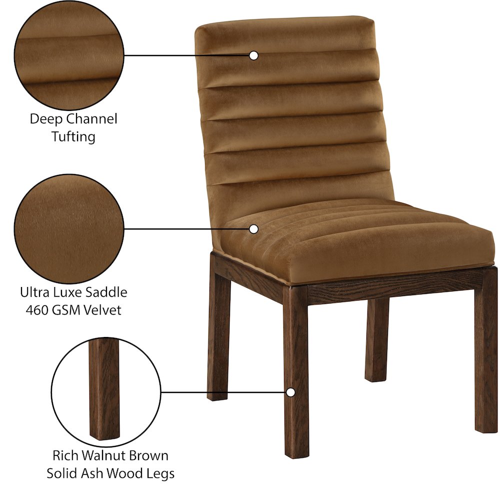Evelyn Saddle Velvet Dining Chair