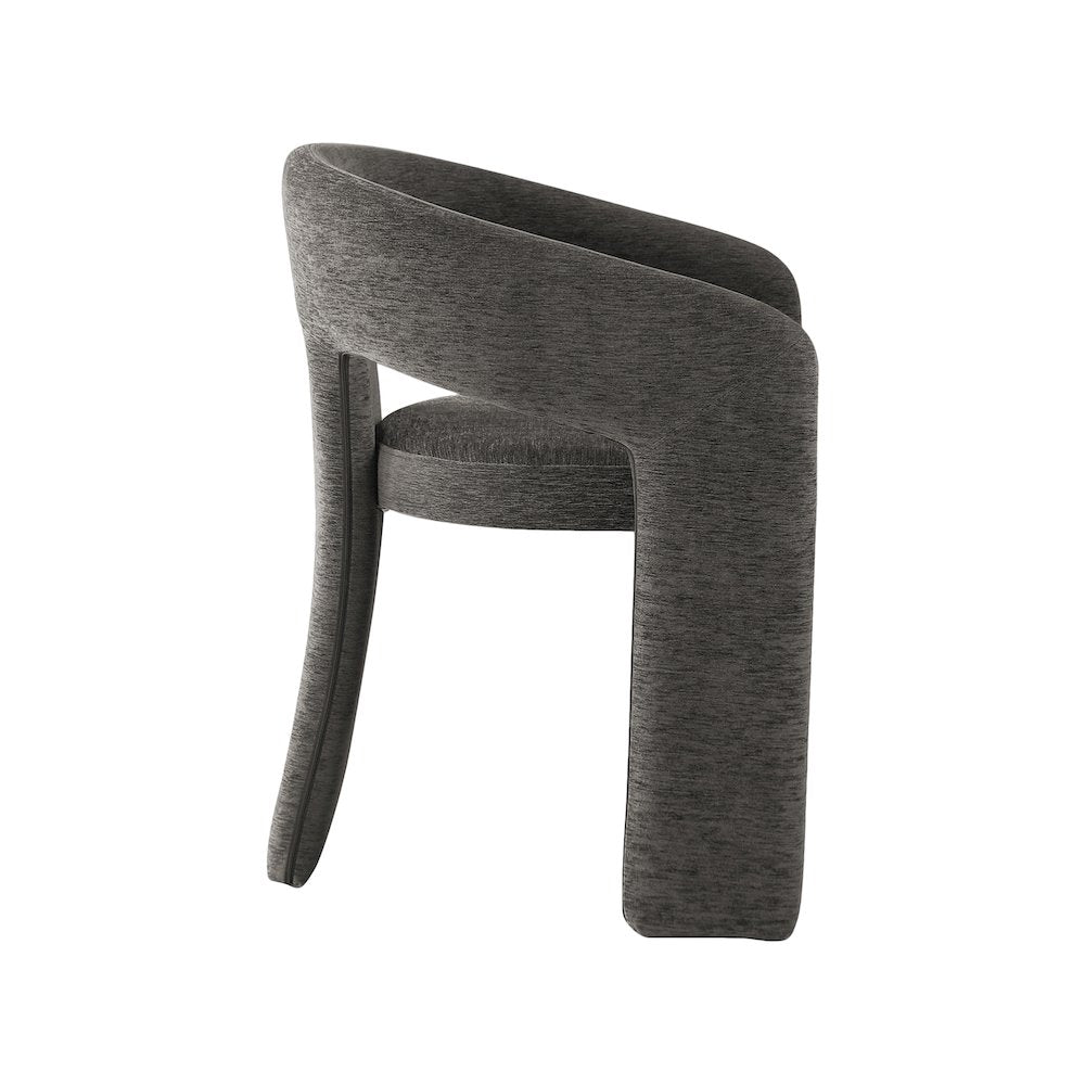 Rendition Grey Plush Fabric Dining Chair Set of 2