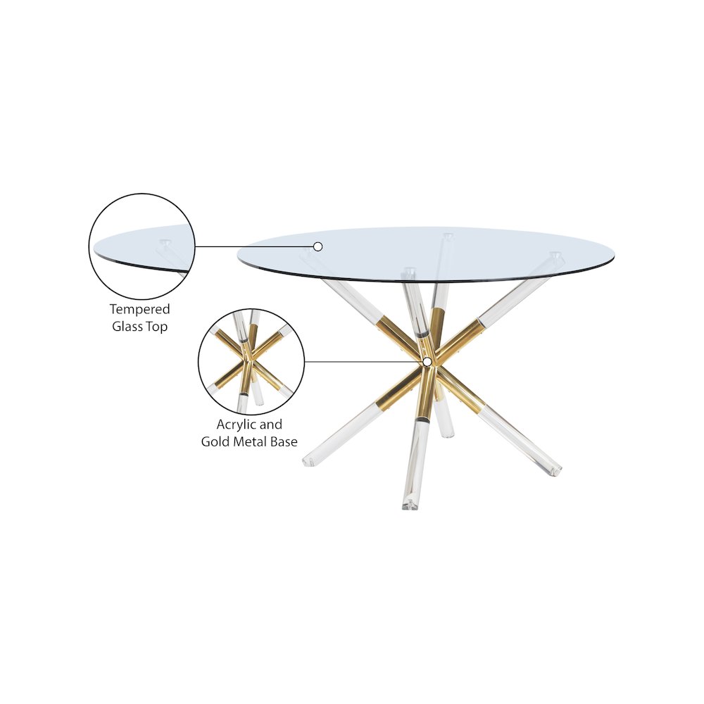 Mercury Acrylic/Gold Dining Table