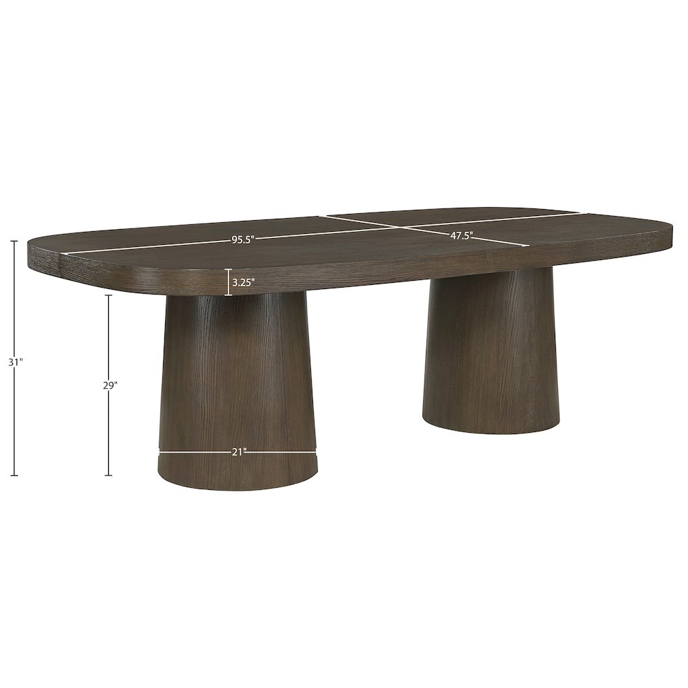 Woodhaven 95.5" Brown Solid Wood And Oak Veneer Dining Table (3 Boxes)