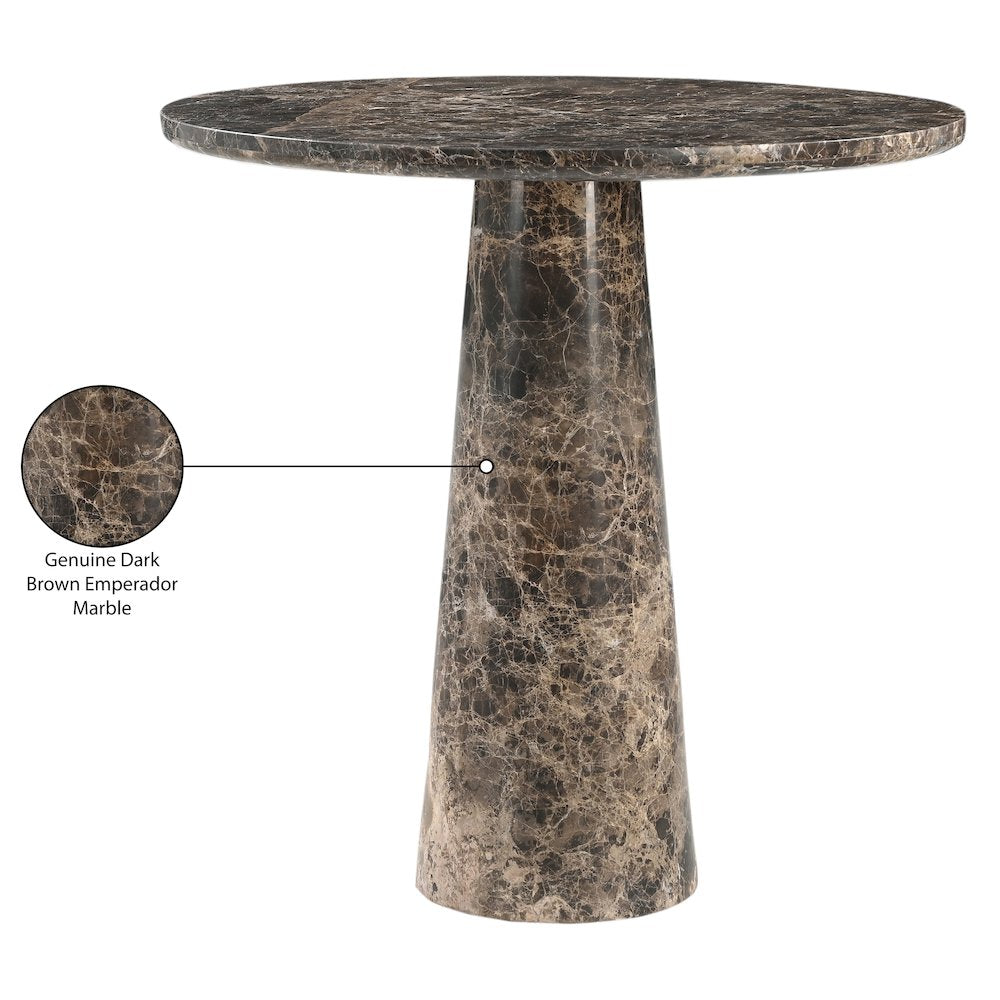 Fontelina 30" Emperador Genuine Marble Bistro Dining Table