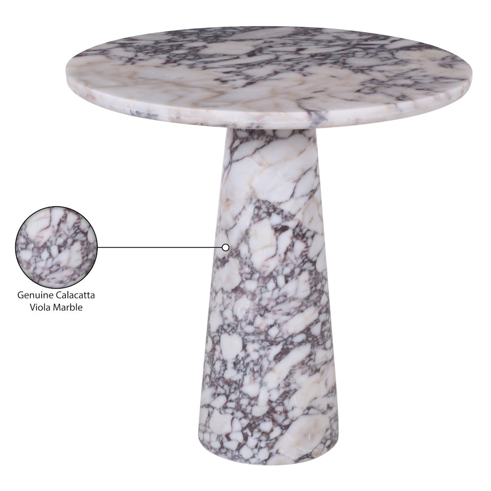 Fontelina 30" Viola Genuine Marble Bistro Dining Table