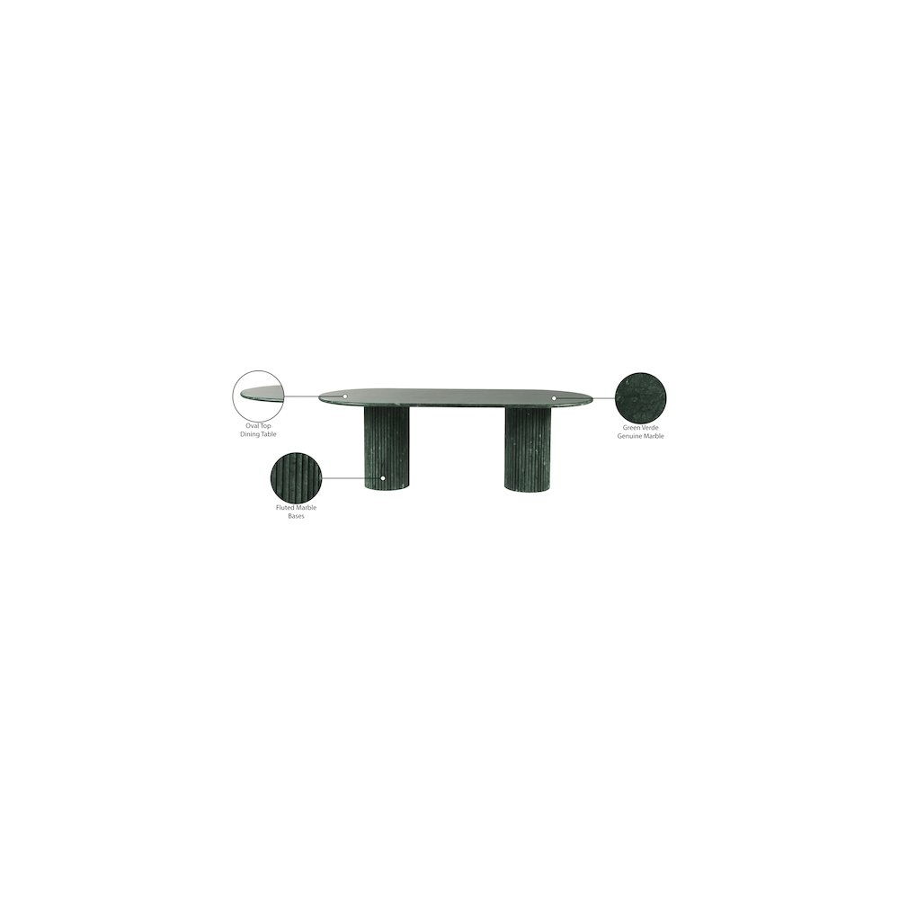 Messina Green Marble Dining Table
