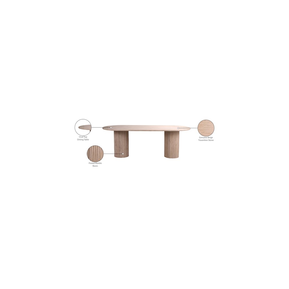 Messina Beige Travertine Dining Table