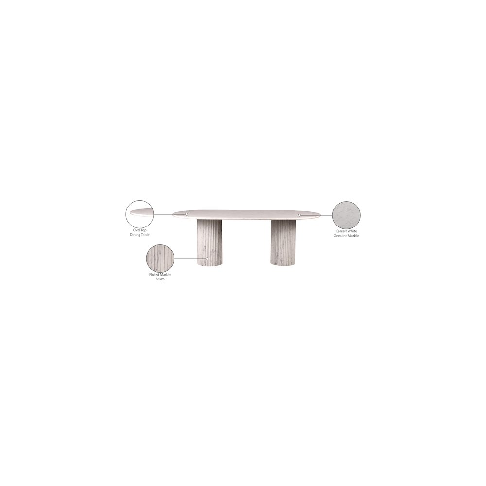 Messina White Marble Dining Table