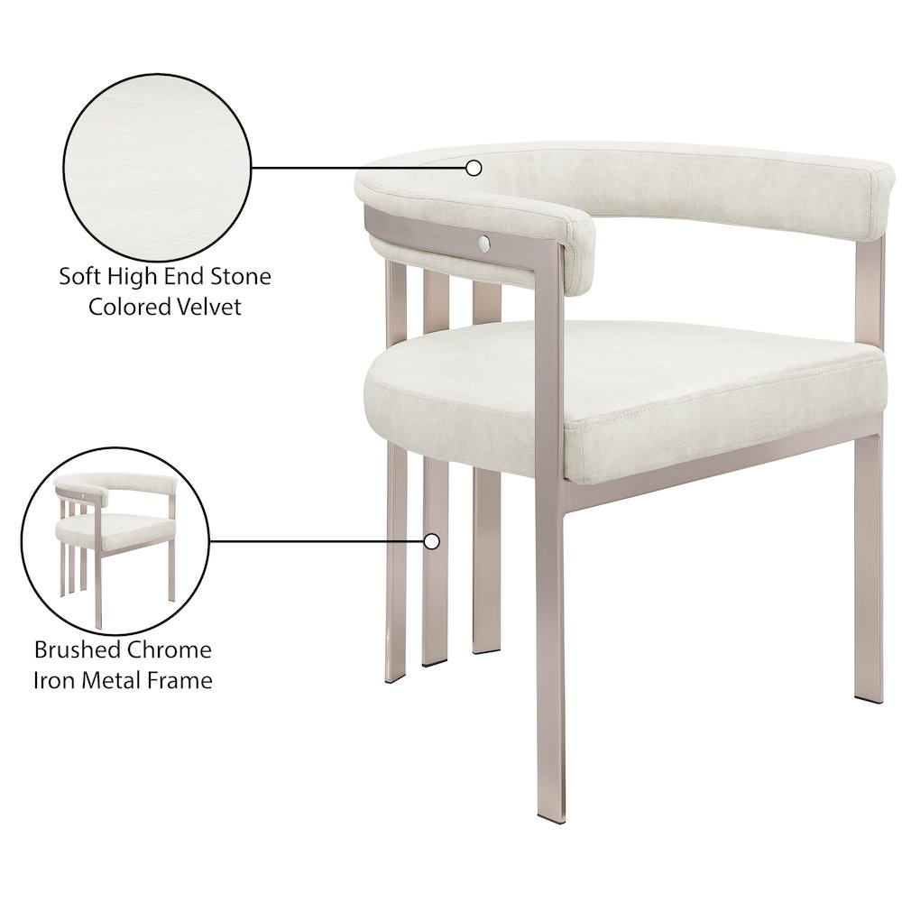 Marcello Stone Velvet Dining Chair, Set of 2