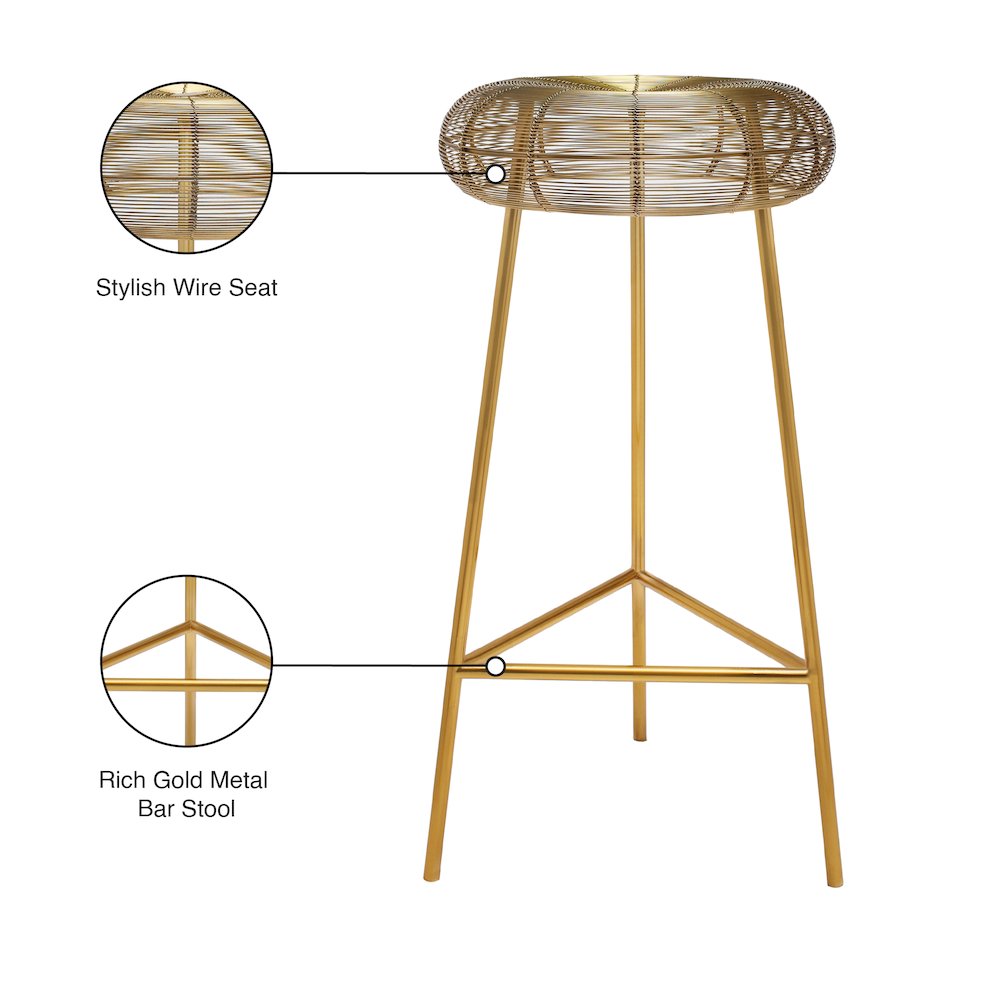 Tuscany Gold Metal Bar Stool