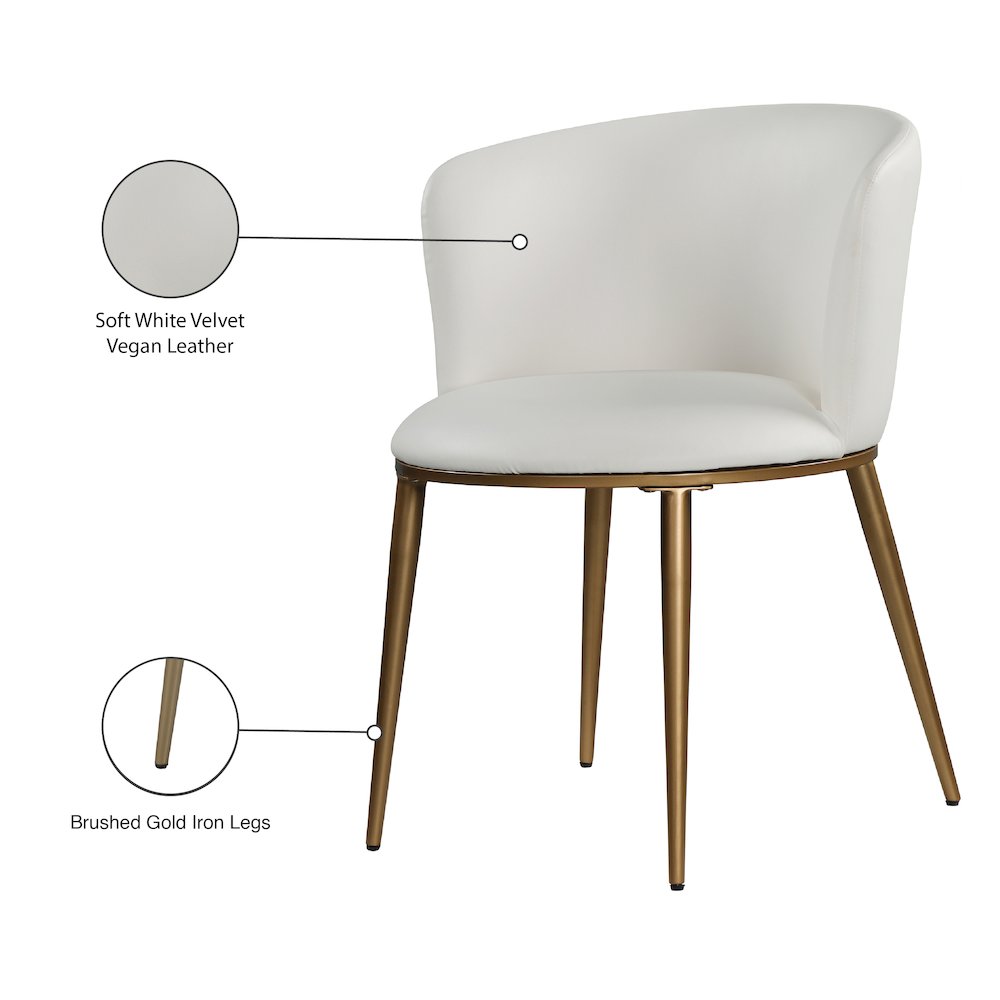 Skylar White Vegan Leather Dining Chair, Set of 2