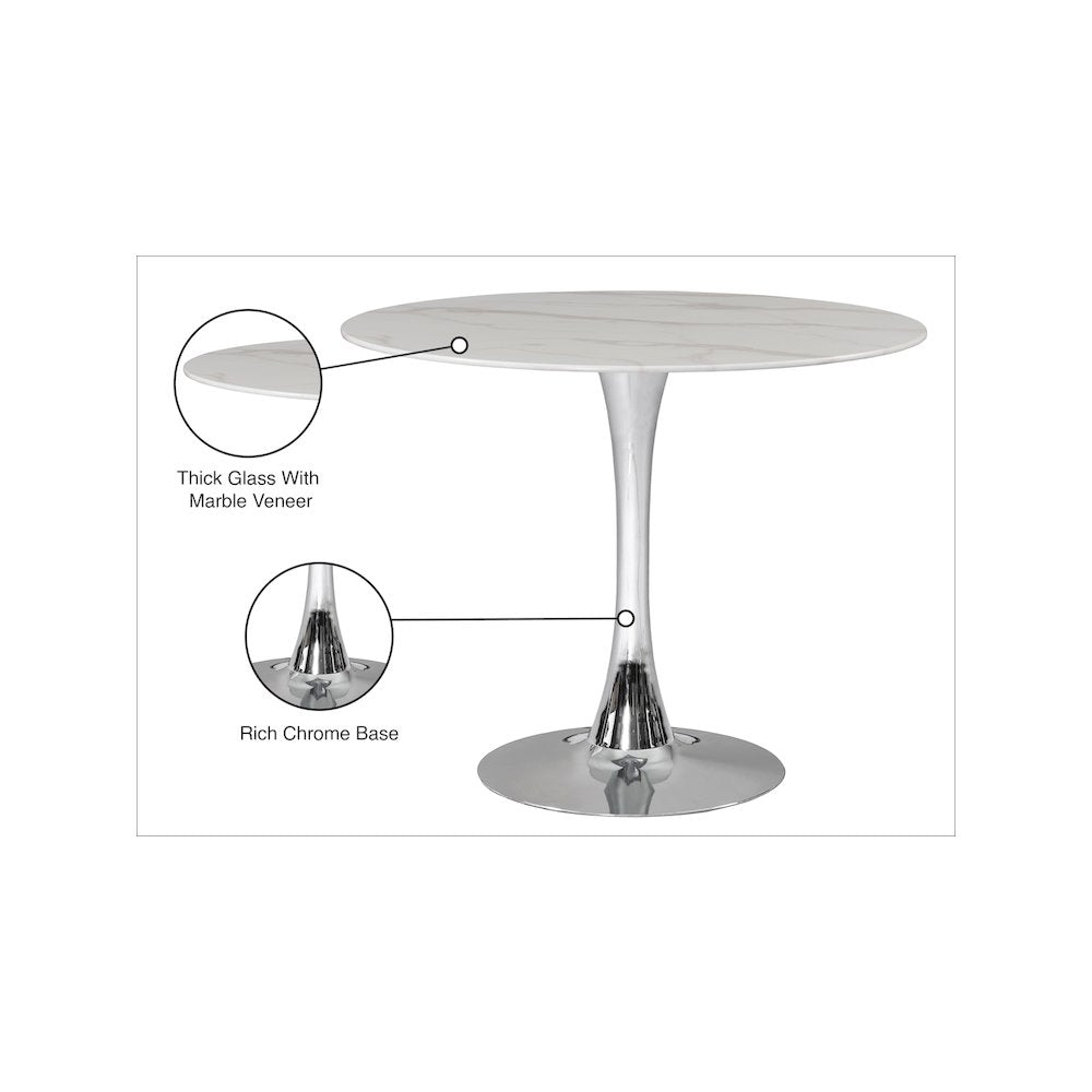 Holly Chrome Dining Table