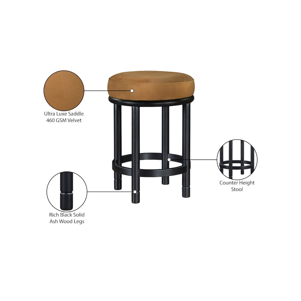 Monette Saddle Velvet Counter Stool