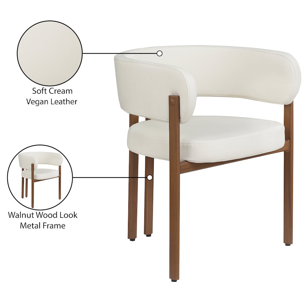Gideon Cream Vegan Leather Dining Chair, Set of 2