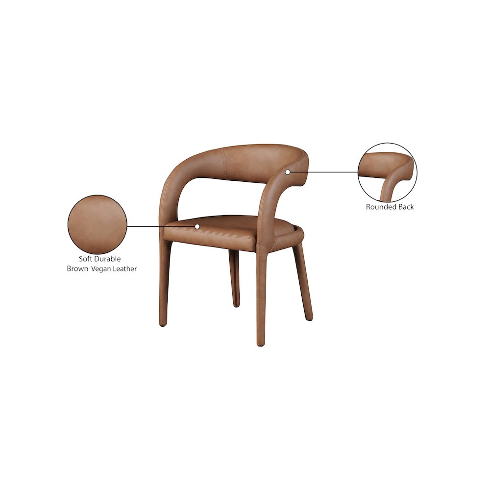 Sylvester Brown Vegan Leather Dining Chair