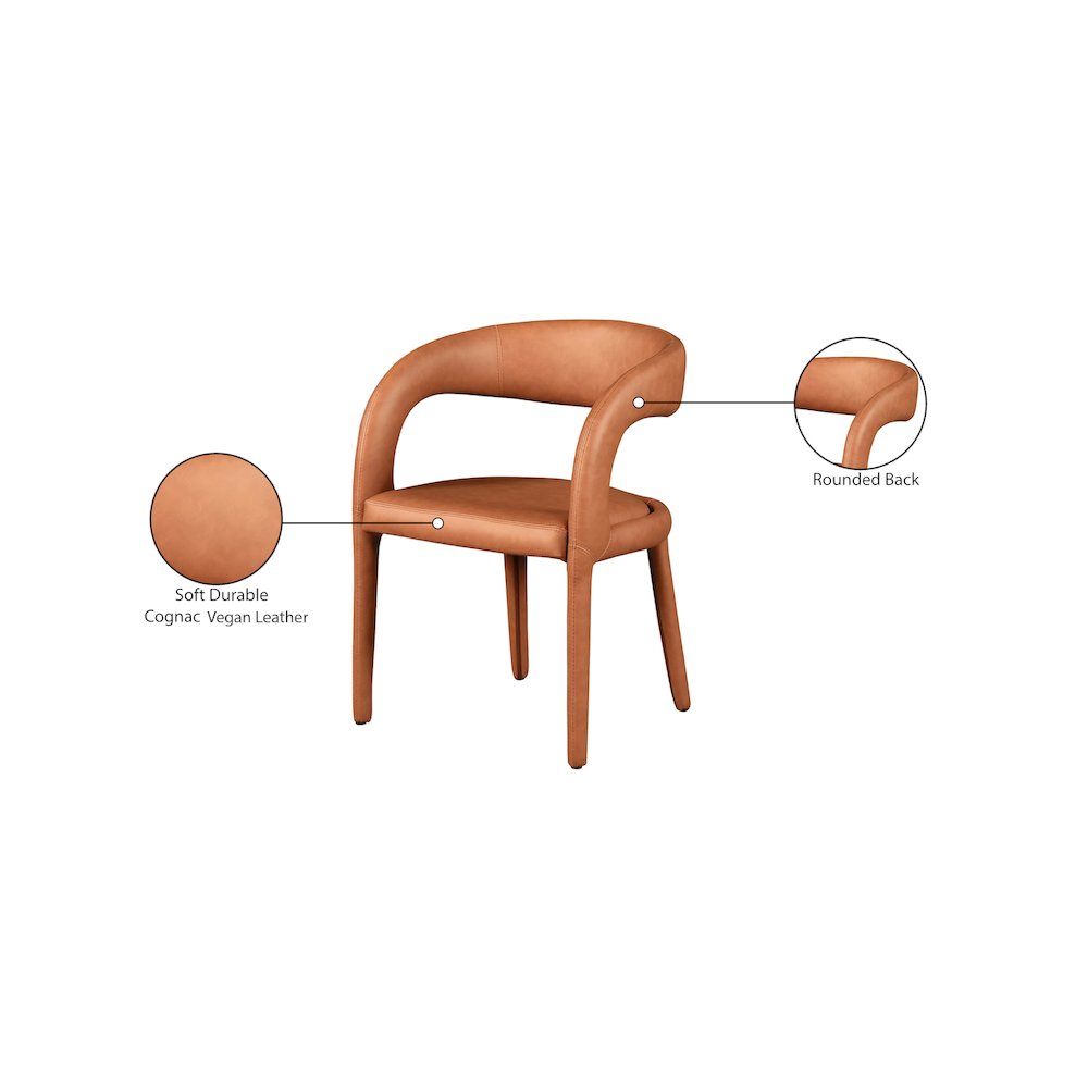 Sylvester Cognac Vegan Leather Dining Chair