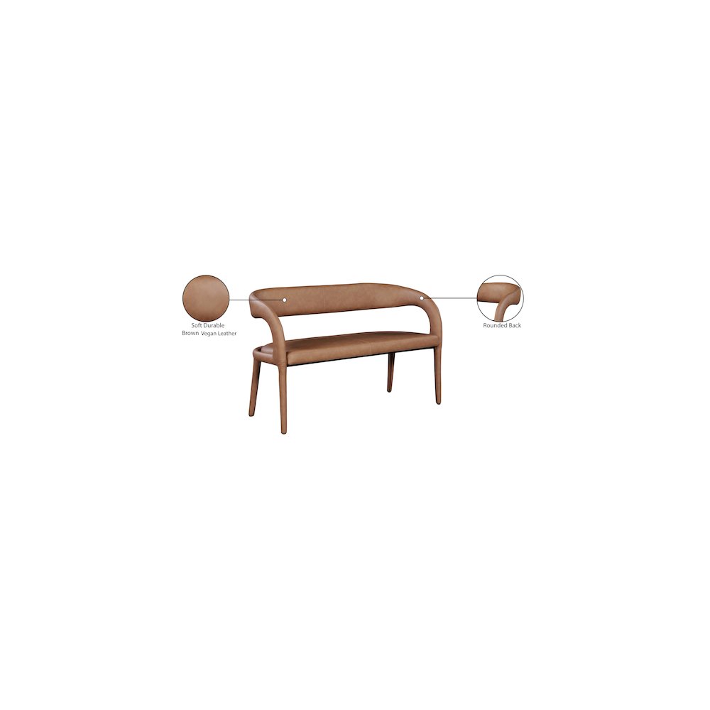 Sylvester Brown Vegan Leather Bench