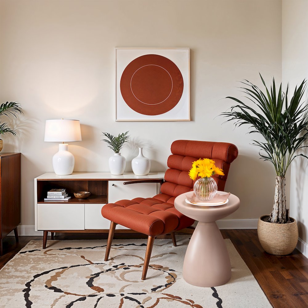 Anika Pink Iron End Table
