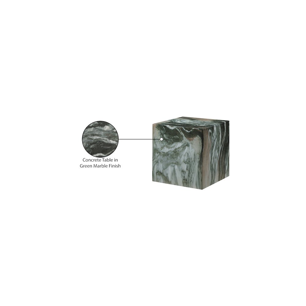 Piazza Green Marble Finish Concrete End Table