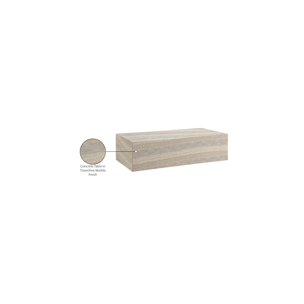 Piazza Travertine Travertine Finish Concrete Coffee Table