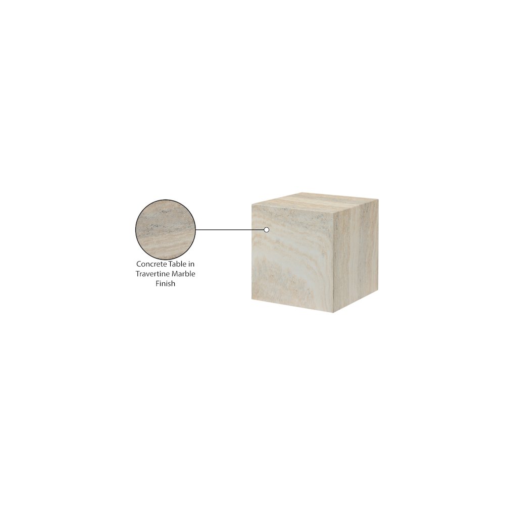Piazza Travertine Travertine Finish Concrete End Table