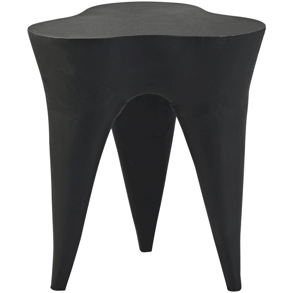 Bourges Black Aluminum End Table, Black