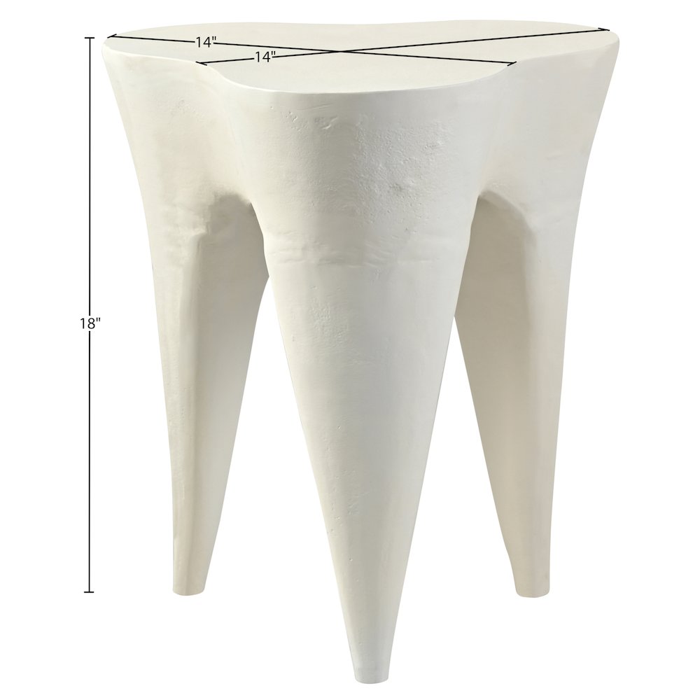 Bourges Cream Aluminum End Table, Cream