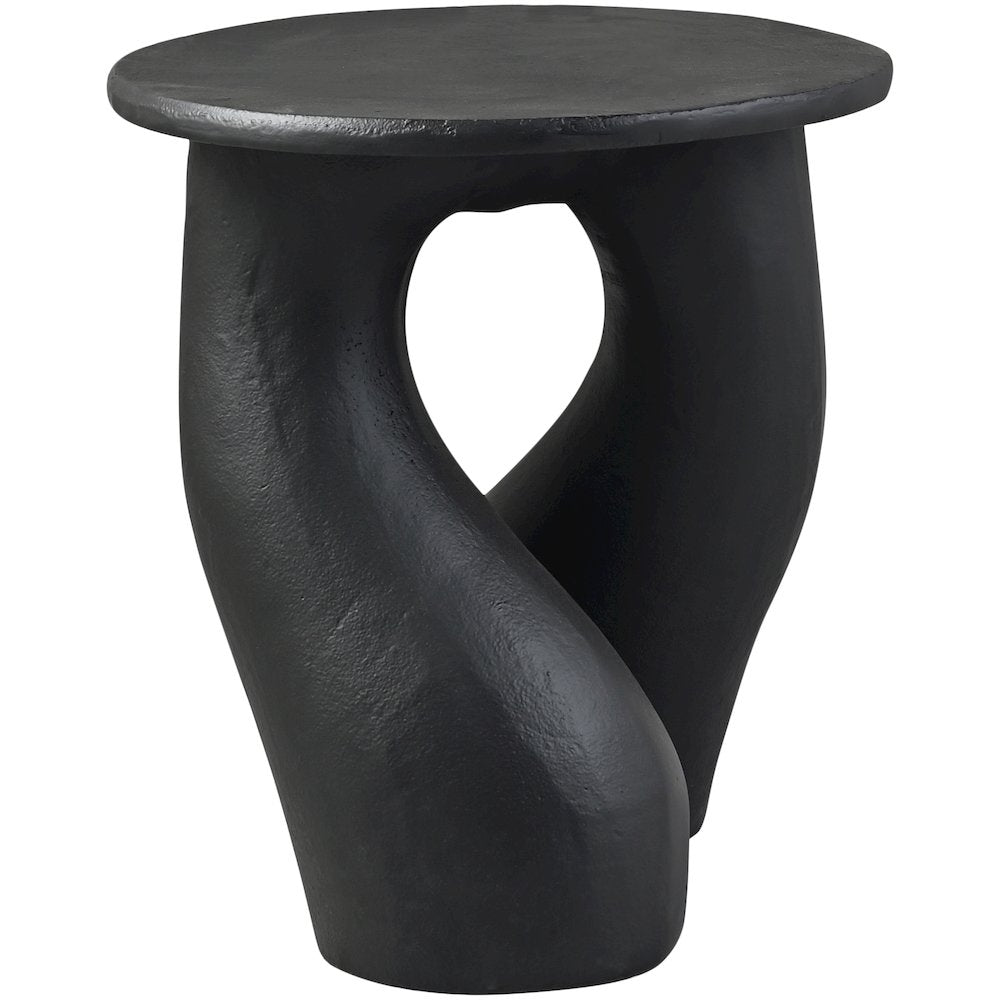 Talence Black Aluminum End Table, Black