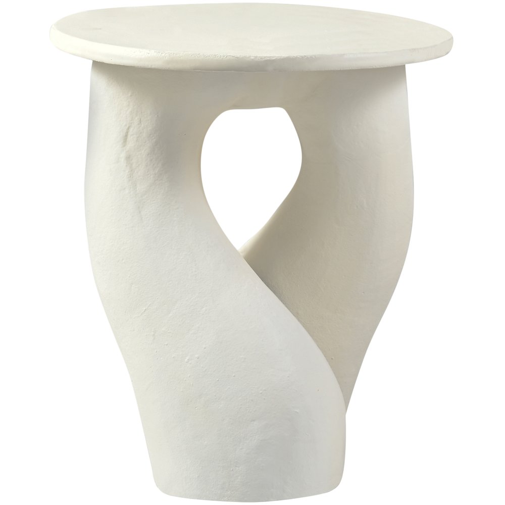 Talence Cream Aluminum End Table, Cream