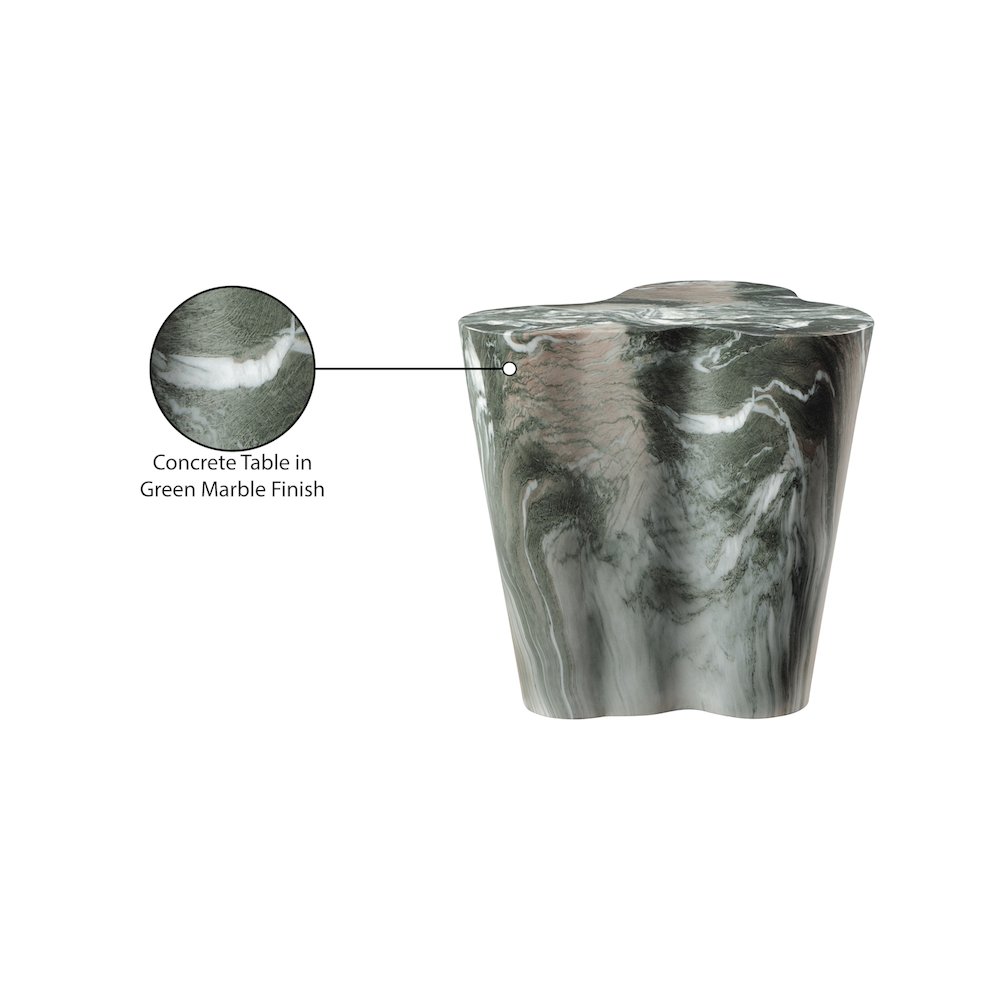 Monza Green Marble Finish Concrete End Table